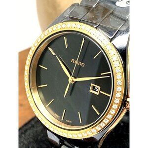 Rado Womens Watch R32123152 Hyperchrome Swiss Quartz Diamond Bezel Black…